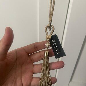 Guess Braided Knot Tassle Necklace, Metal - BRAND NEW WITH TAGS